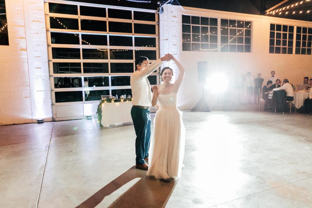 Bride and groom dance the night away at their party
