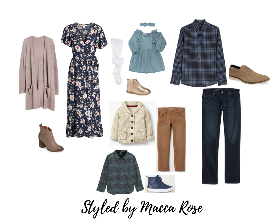 styling board by Macca Rose for a family photo session with ComePlum