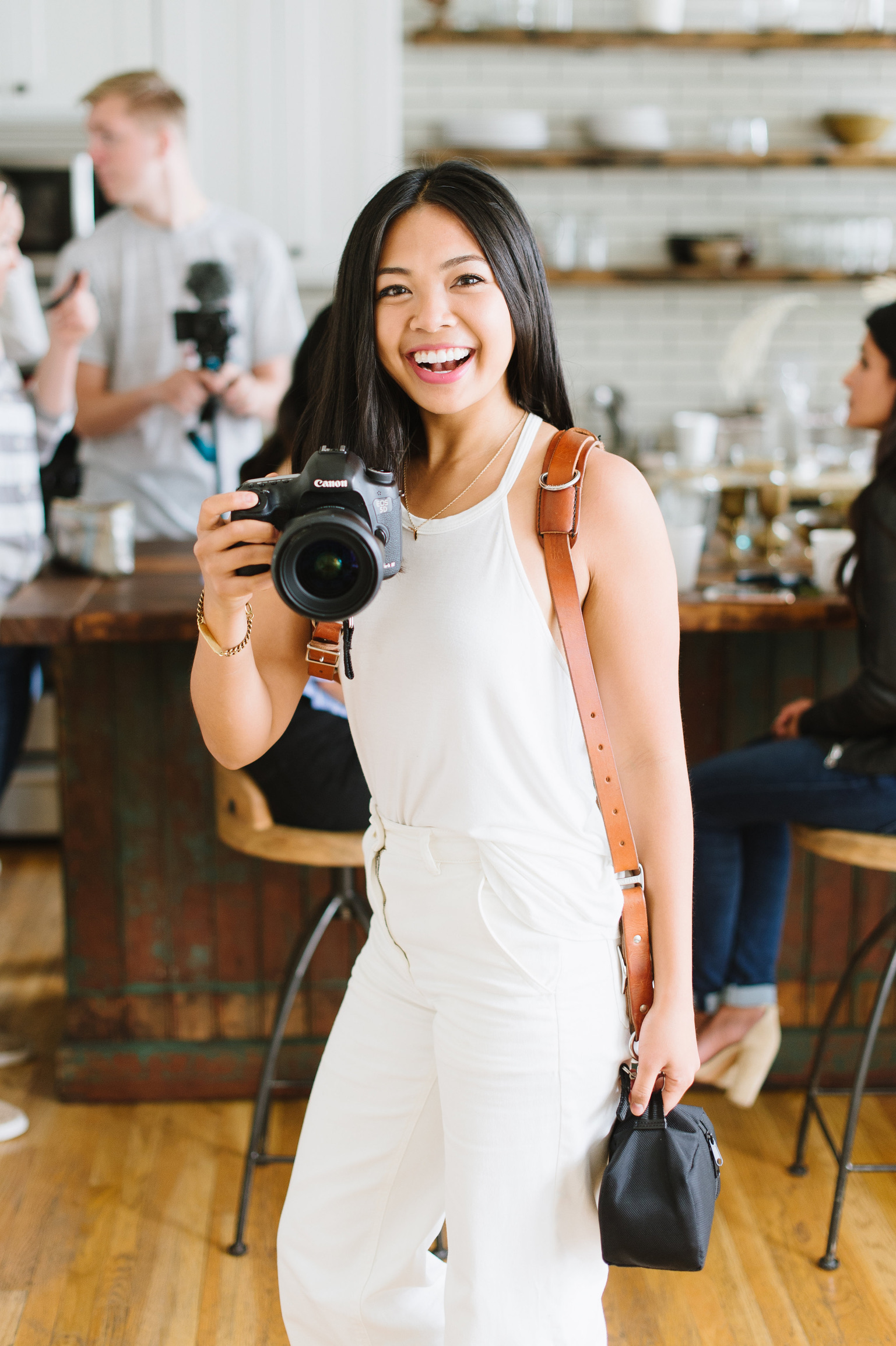 Woman holding a camera